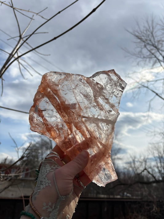 Fire Quartz Slab – Grounding & Focus Crystal | Hematoid Quartz