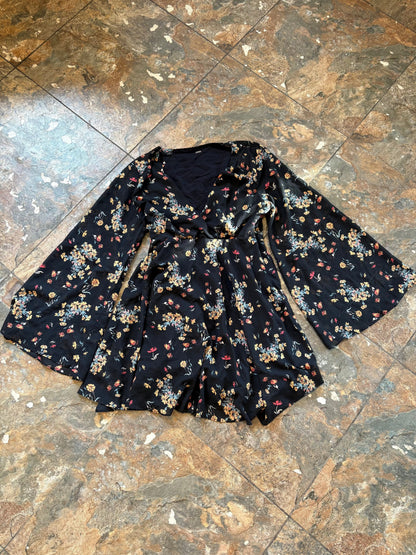 Flowy Black Floral Dress
