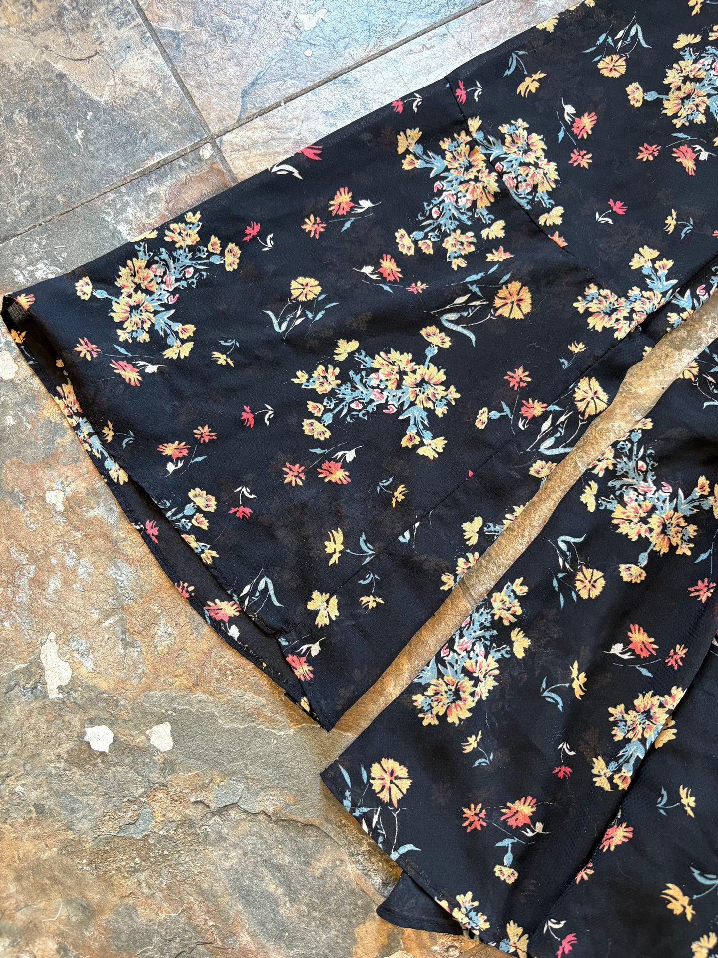 Flowy Black Floral Dress