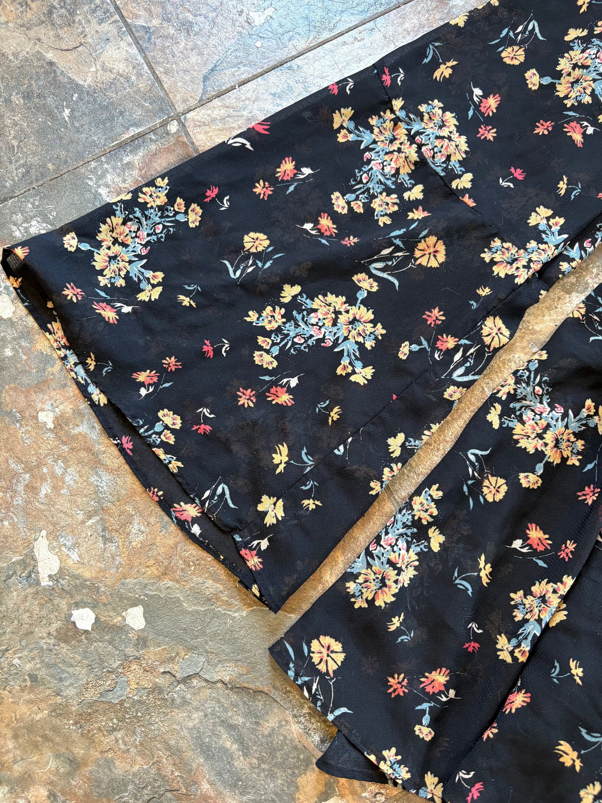 Flowy Black Floral Dress