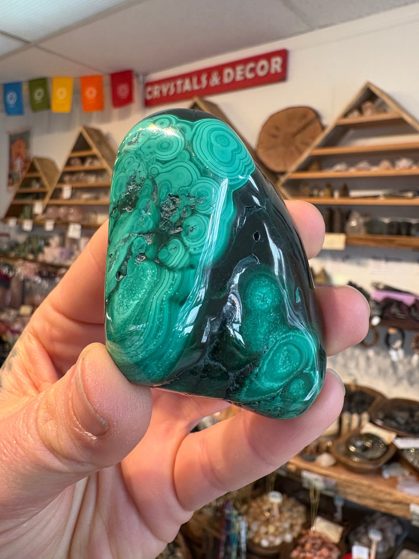Malachite Freeform – Hand-Polished | Deep Green Crystal for Heart Chakra Healing & Transformation