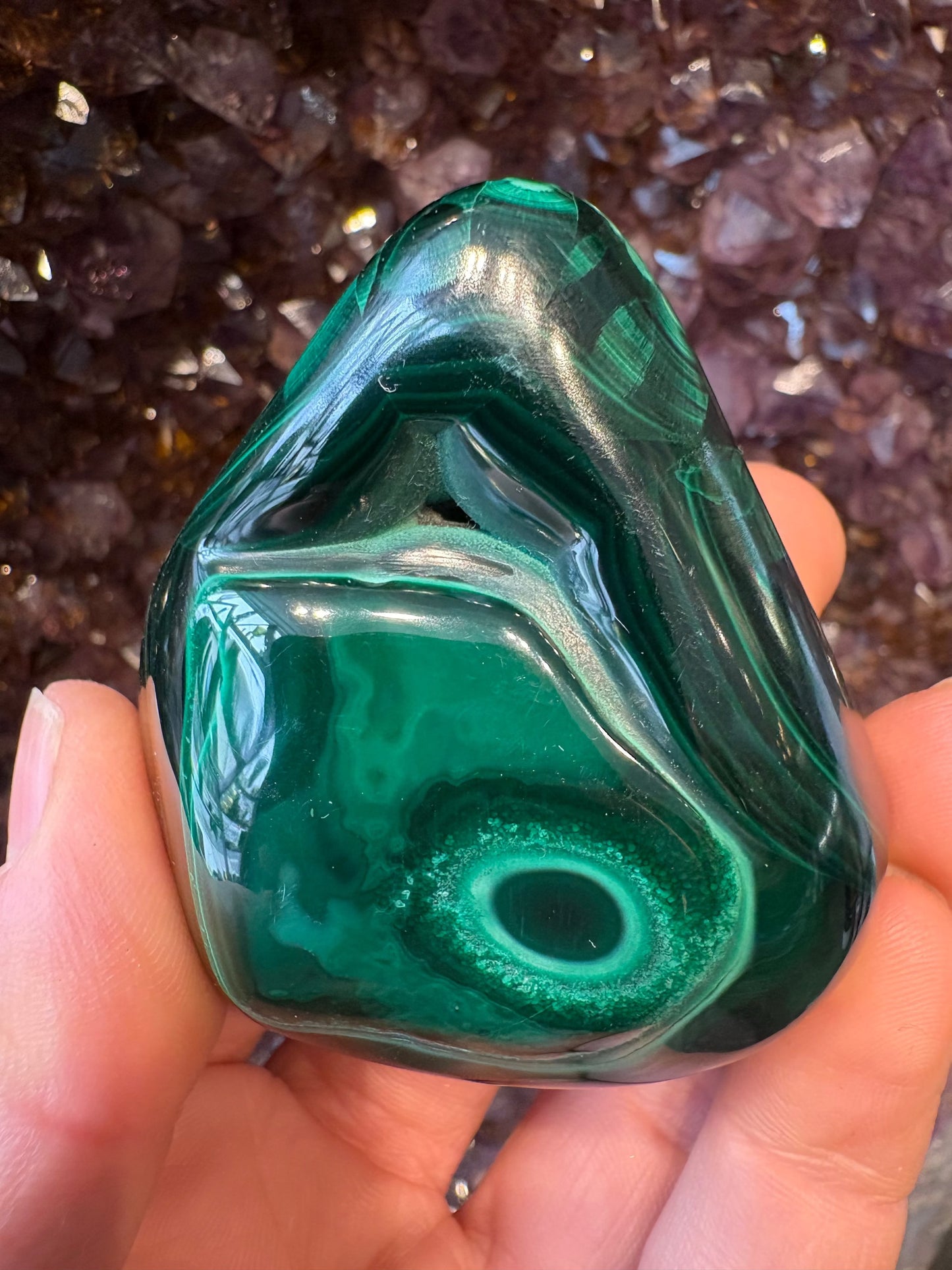 Malachite Freeform – Hand-Polished | Deep Green Crystal for Heart Chakra Healing & Transformation