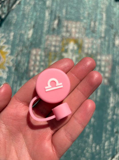 Zodiac Sign Silicone Straw Lid