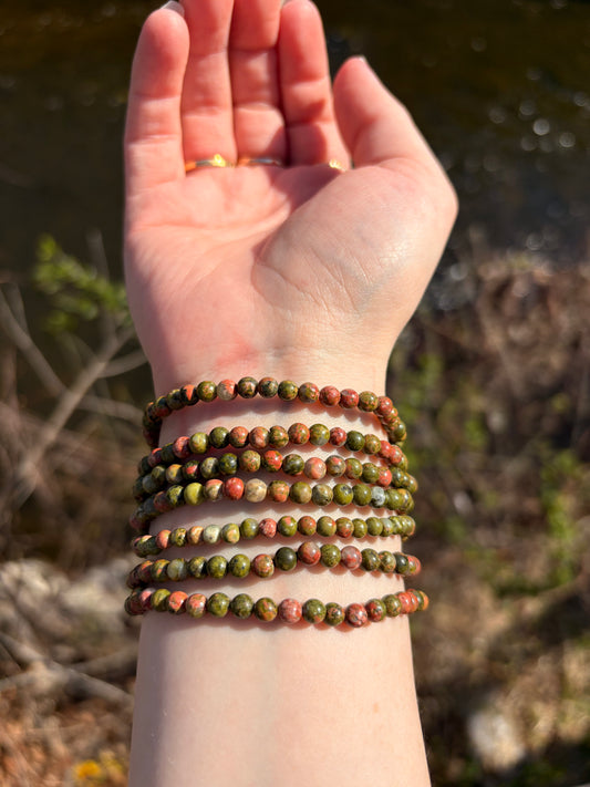 Unakite Bracelet 4 mm