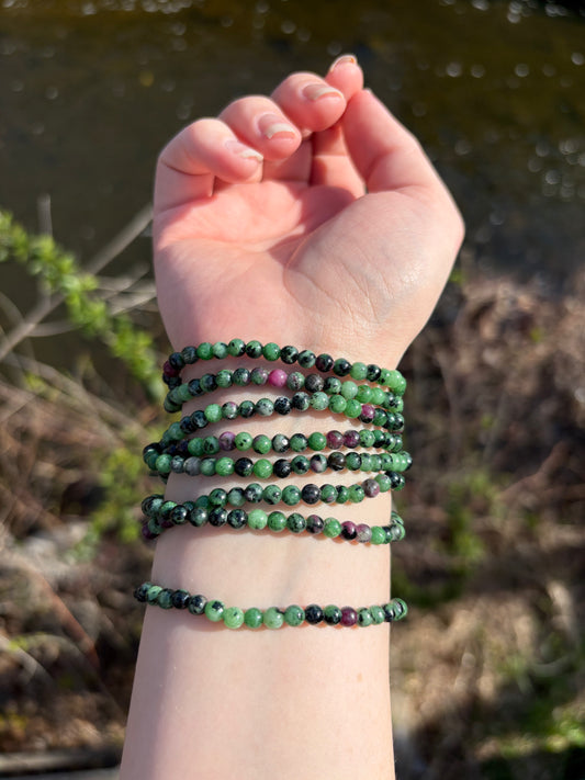 Ruby Zoisite 4mm Bracelet