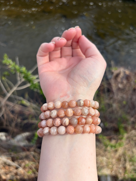 Sunstone (Peach Moonstone) Bracelet 8mm