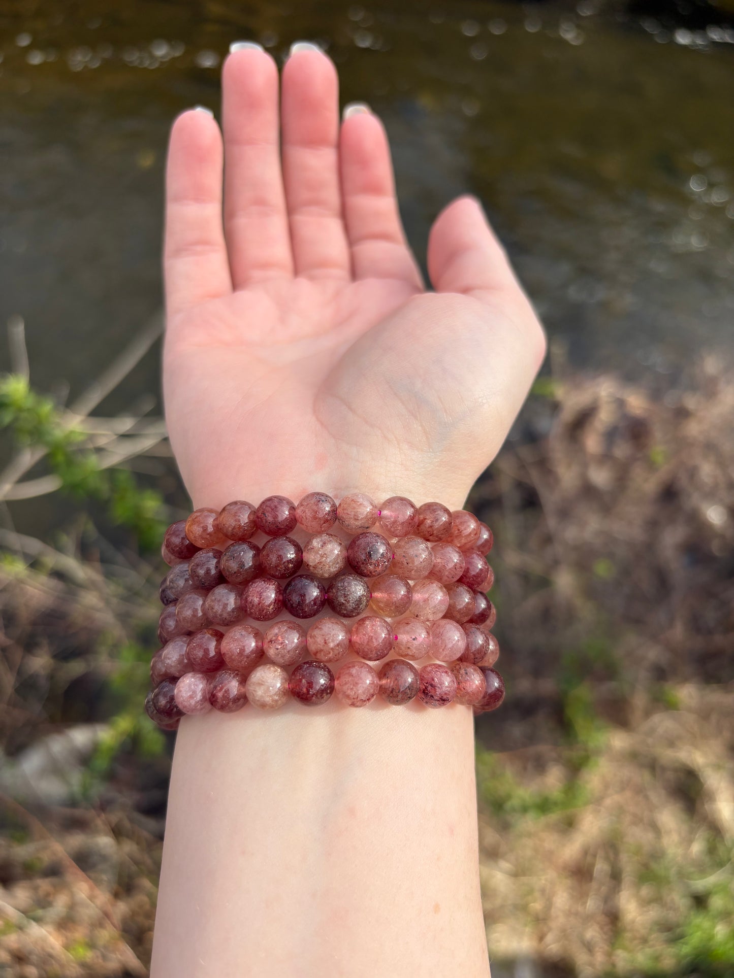 Strawberry Quartz Bracelet 8mm