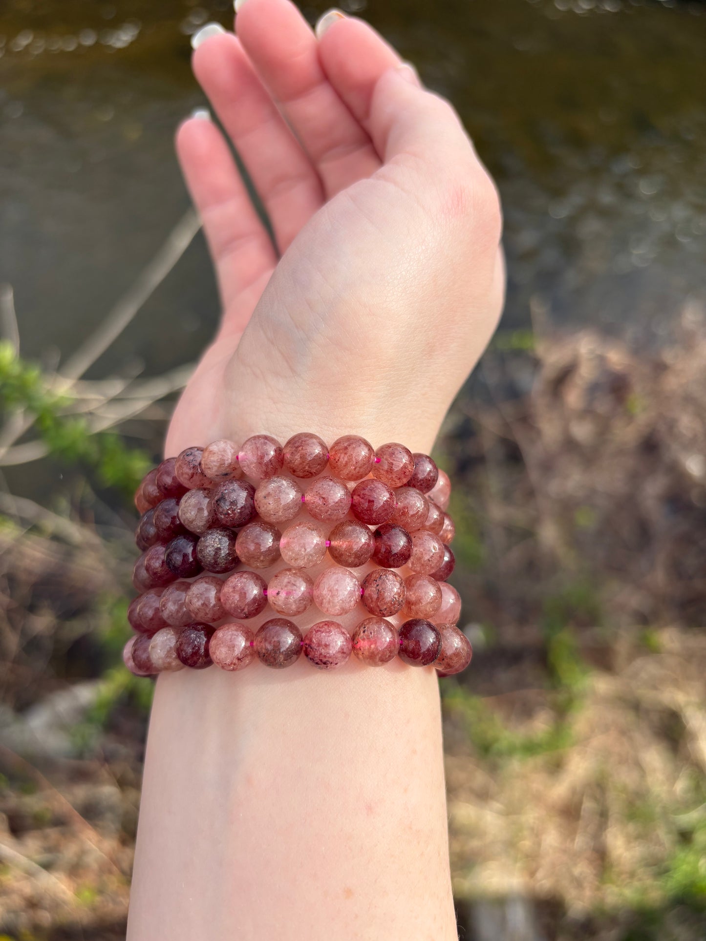 Strawberry Quartz Bracelet 8mm