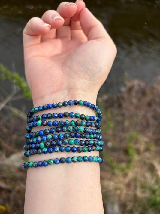 Azurite Malachite Bracelet 4 mm
