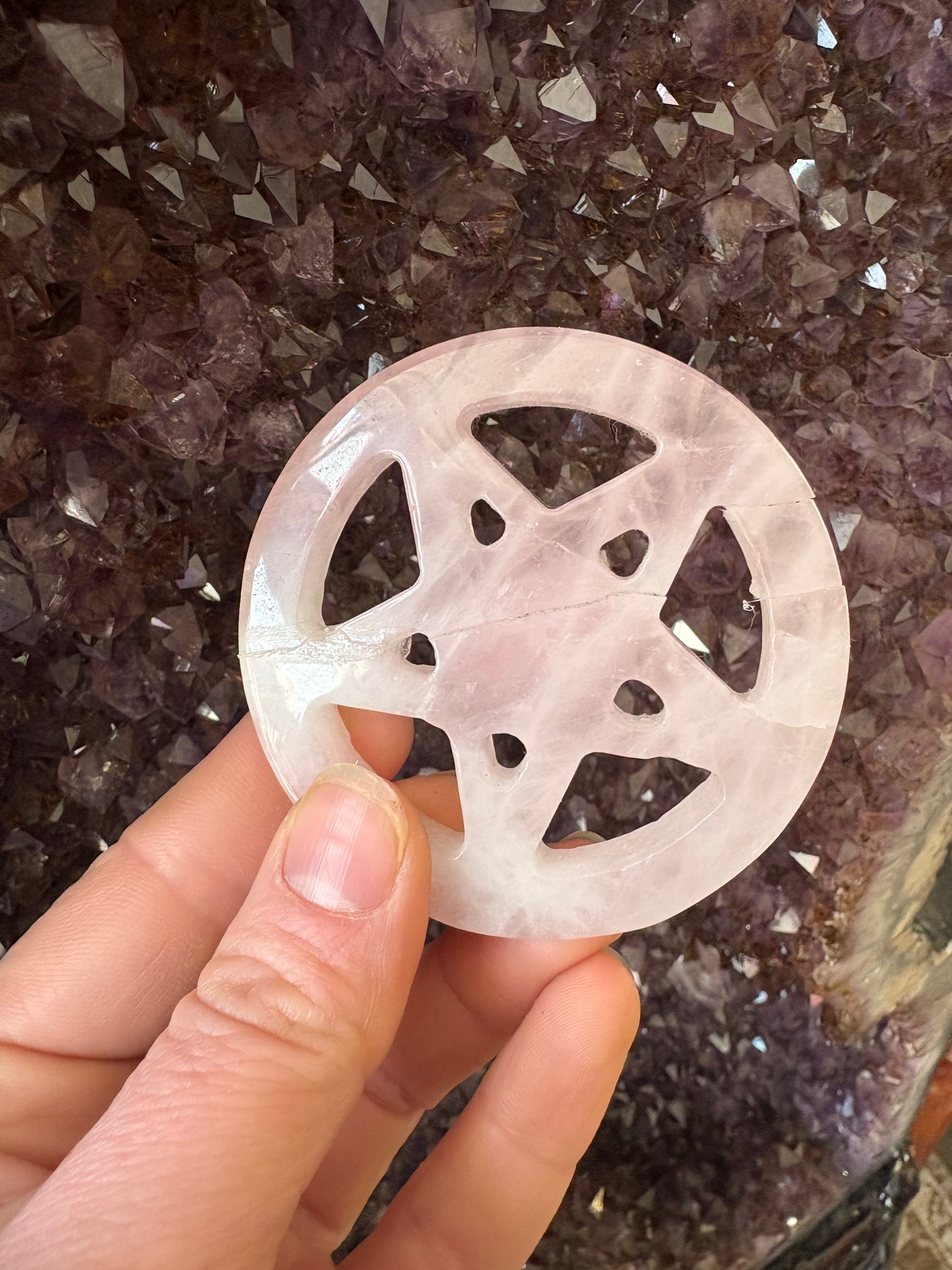Pentacle Crystal Carving