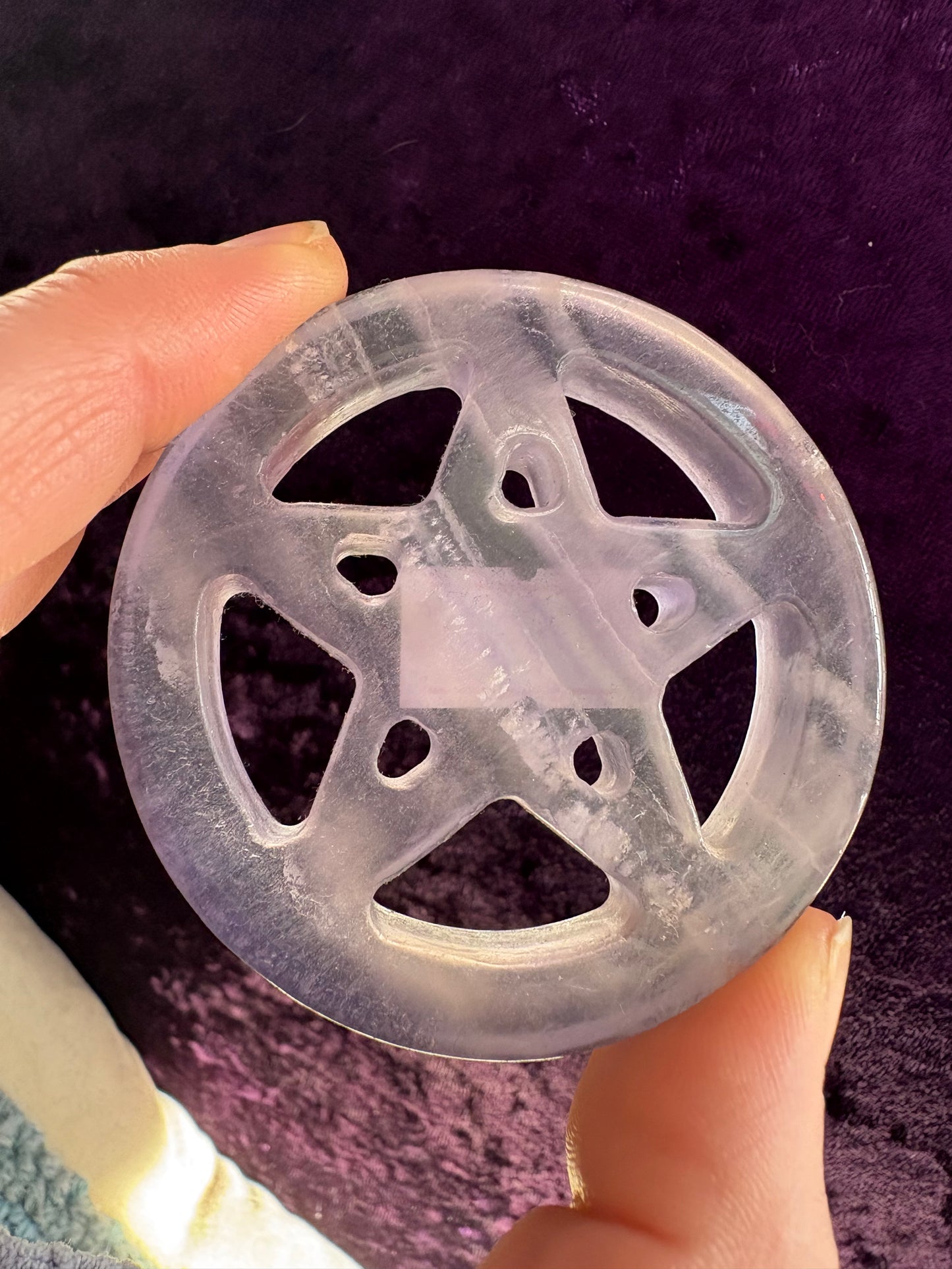 Pentacle Crystal Carving