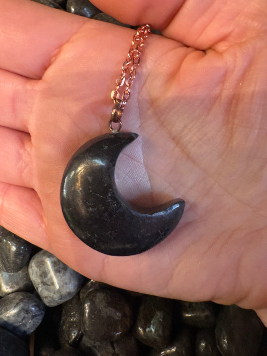 Shungite Moon Necklace