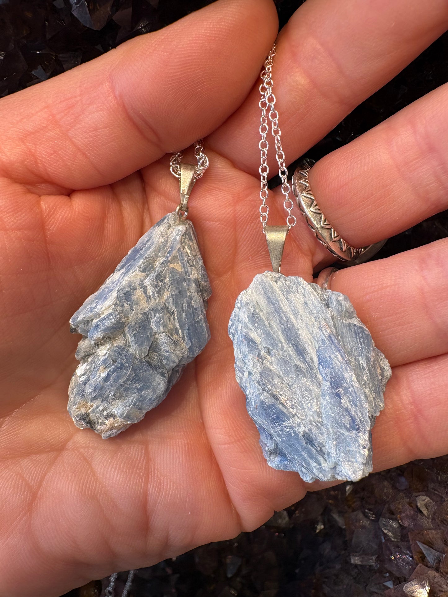 Raw Blue Kyanite Pendant