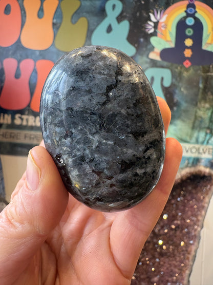 Larvikite Palm Stone