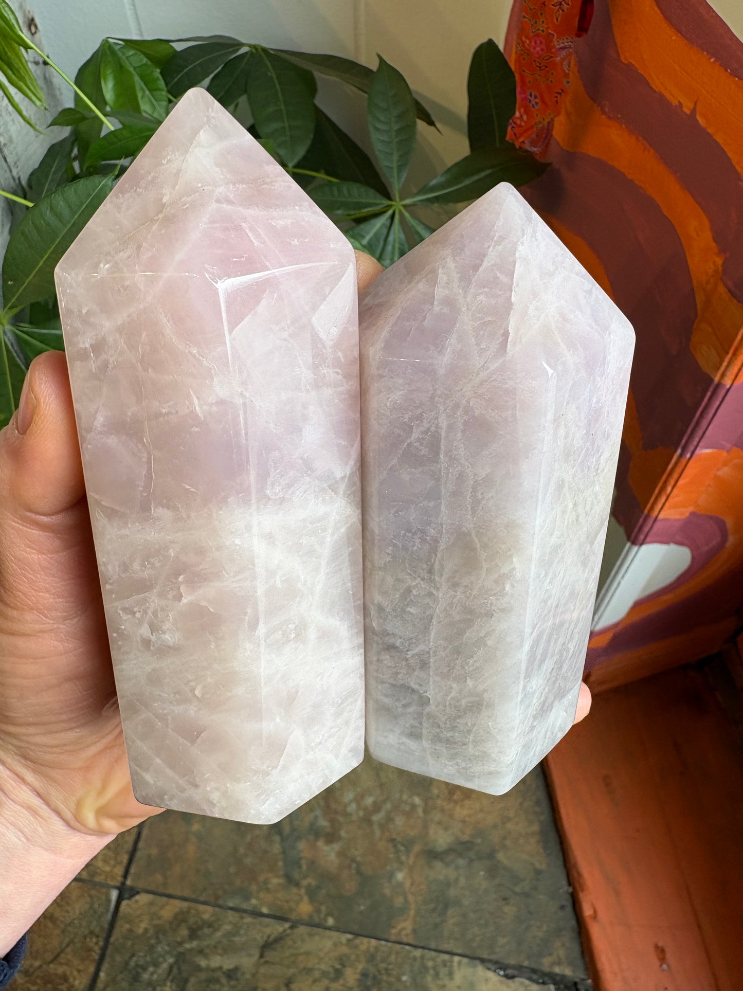 Lavender Rose Quartz tower 4.5-5 iches tall