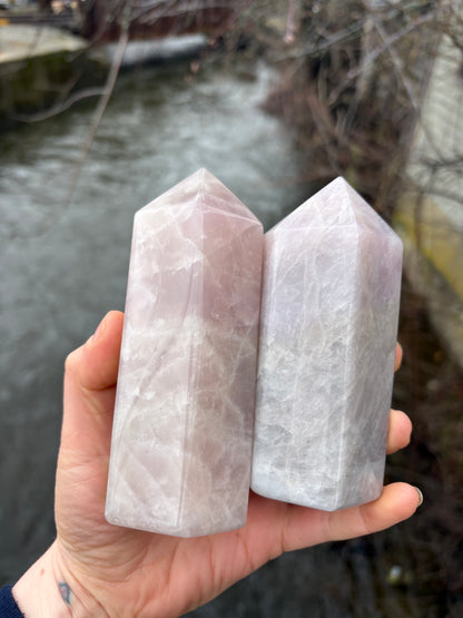 Lavender Rose Quartz tower 4.5-5 iches tall