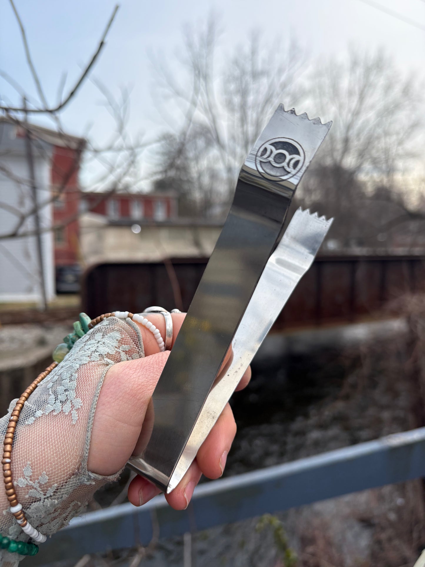 Charcoal Tongs for Incense & Resin Burning – Pentacle or Triple Moon Design