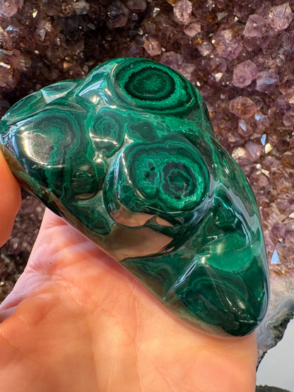 Malachite Freeform – Hand-Polished | Deep Green Crystal for Heart Chakra Healing & Transformation