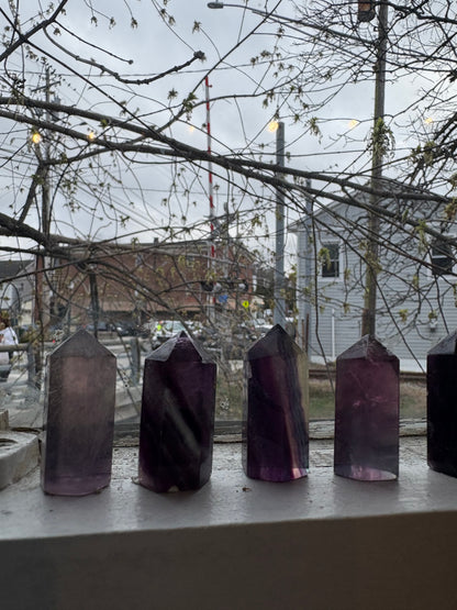 Rainbow Fluorite Mini Tower (1–2 Inch) – Clarity & Focus Crystal