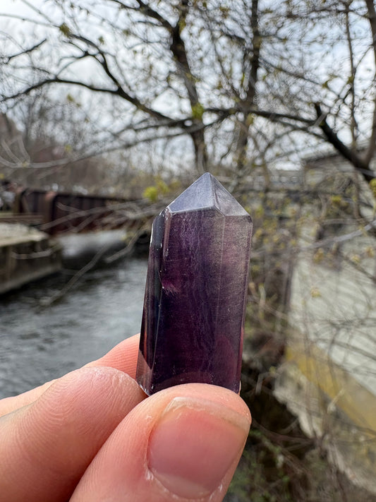 Rainbow Fluorite Mini Tower (1–2 Inch) – Clarity & Focus Crystal