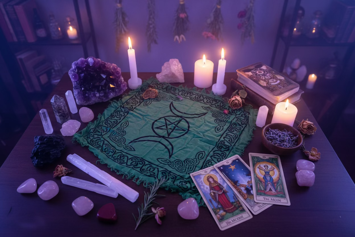 Green Altar Cloth with Om