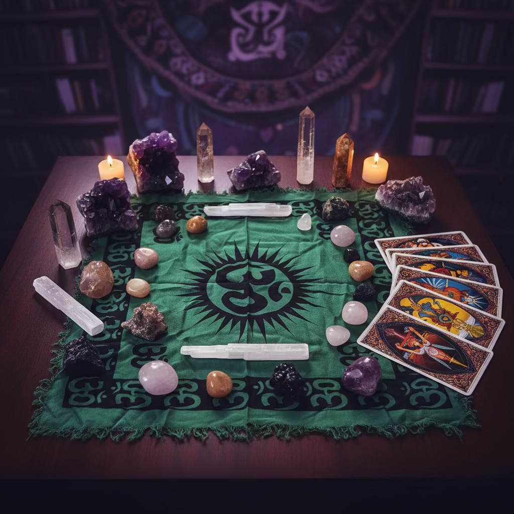 Green Altar Cloth with Om