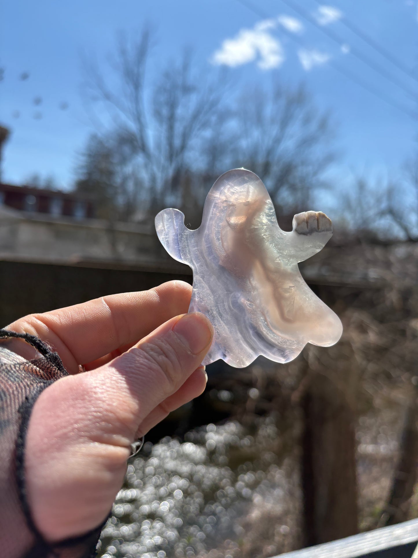 Ghost flat Lavender Fluorite