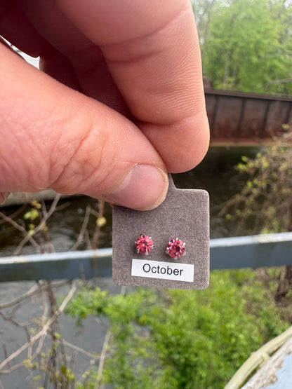 Birthstone Earring Set – Sterling Silver Dipped Crystal Stud Collection