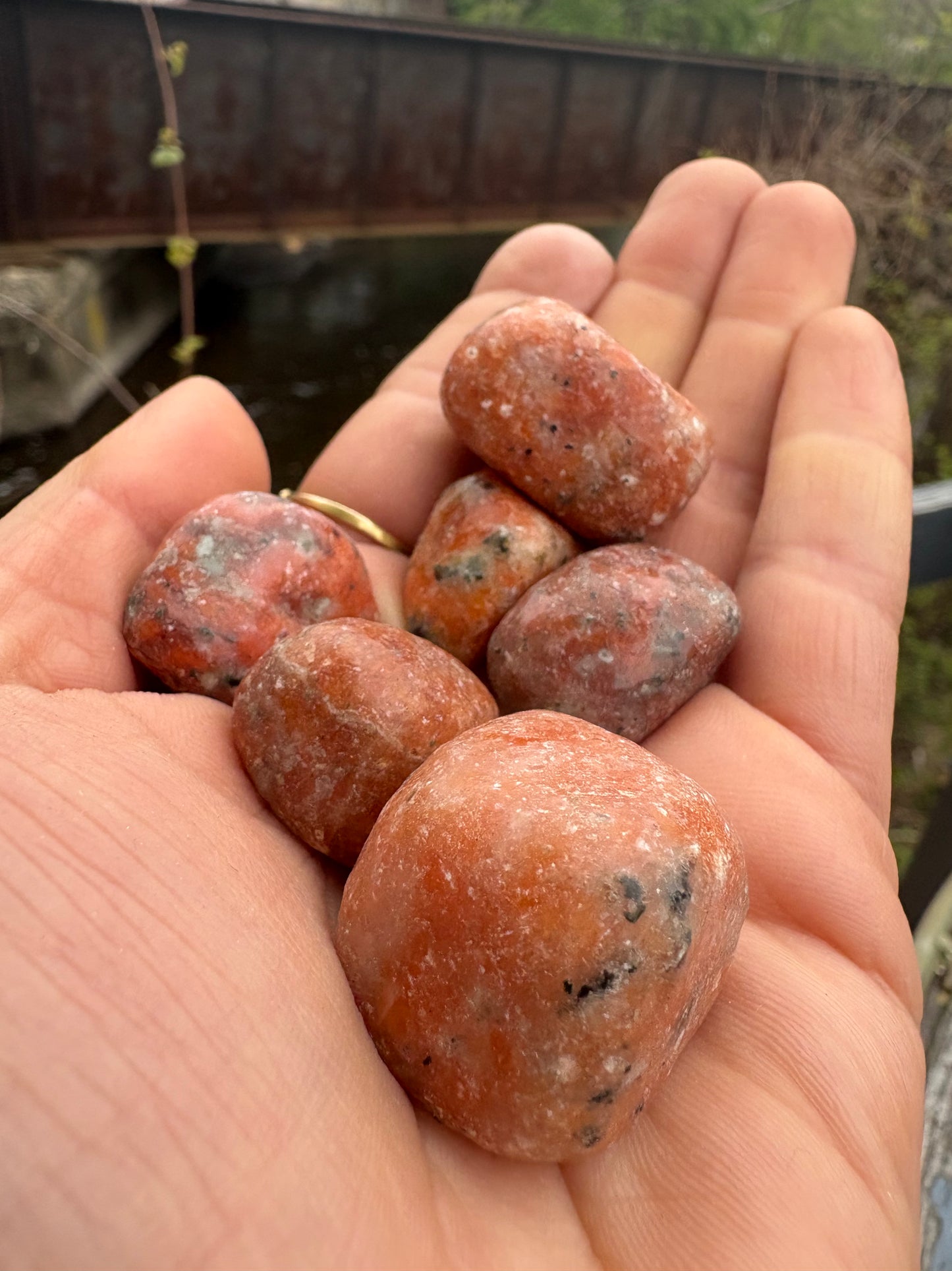 Orchid Calcite Tumble – Natural Orange Calcite Stone for Joy, Motivation &amp; Emotional Healing