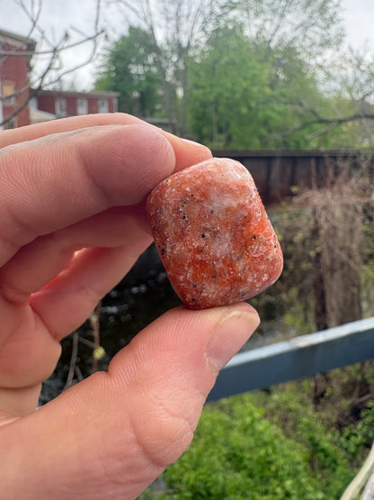 Orchid Calcite Tumble – Natural Orange Calcite Stone for Joy, Motivation &amp; Emotional Healing