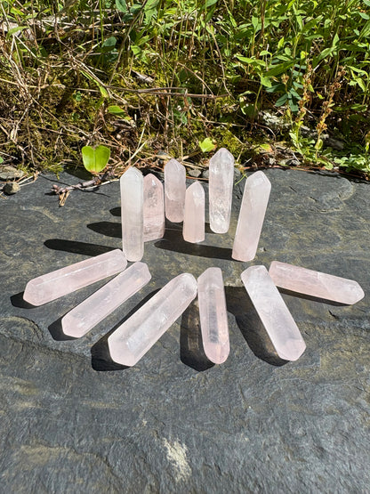 Mini Rose Quartz Tower – Self Love & Healing Crystal (1–2”)
