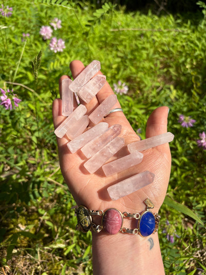 Mini Rose Quartz Tower – Self Love & Healing Crystal (1–2”)