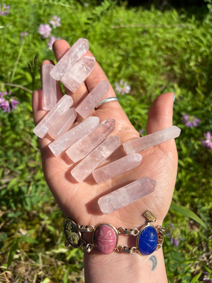 Mini Rose Quartz Tower – Self Love & Healing Crystal (1–2”)