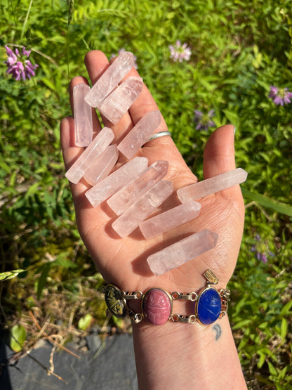 Mini Rose Quartz Tower – Self Love & Healing Crystal (1–2”)