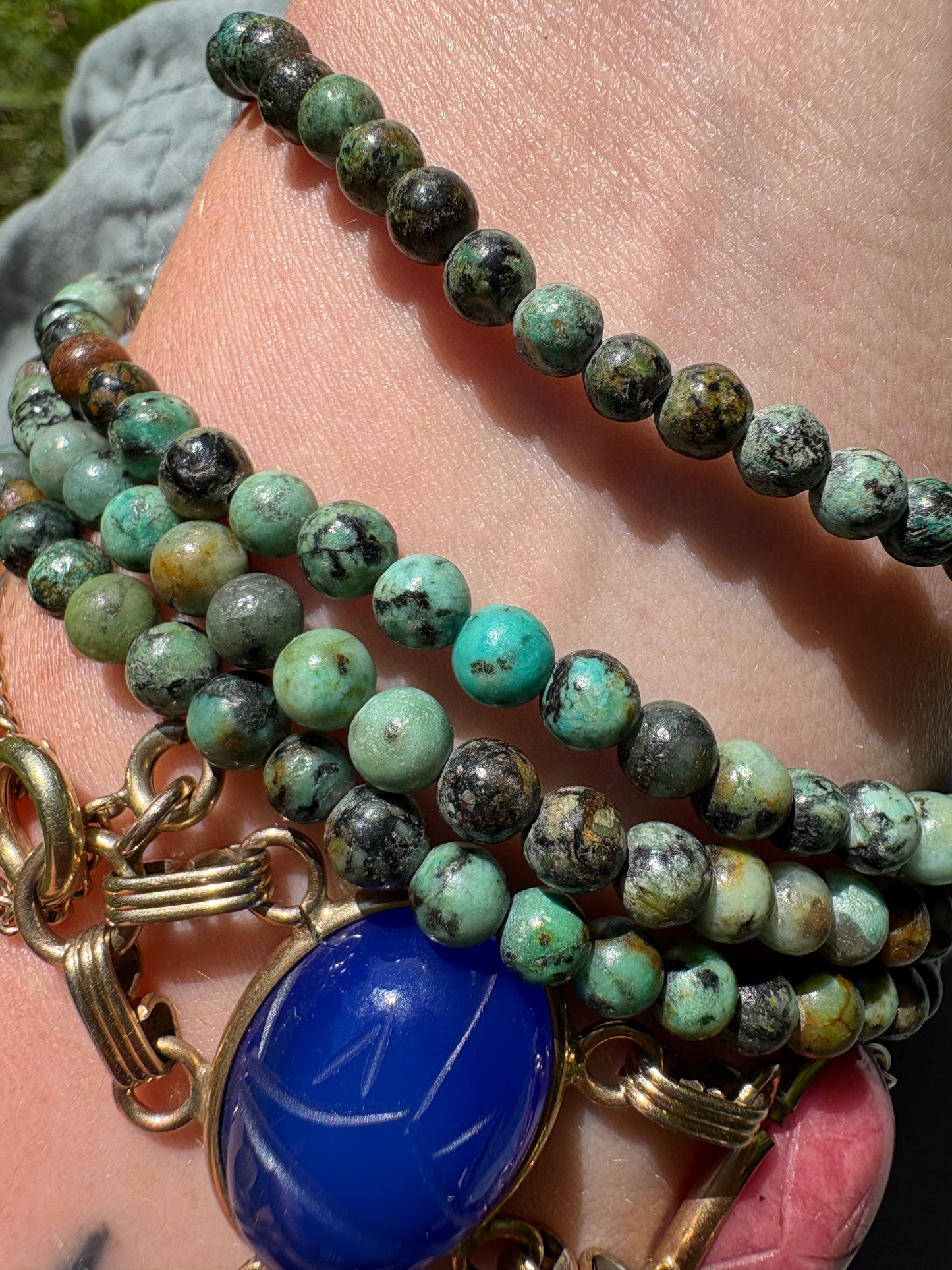 African Turquoise Bracelet 4mm