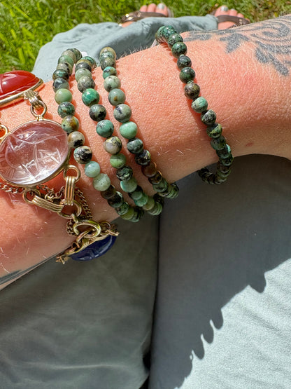 African Turquoise Bracelet 4mm