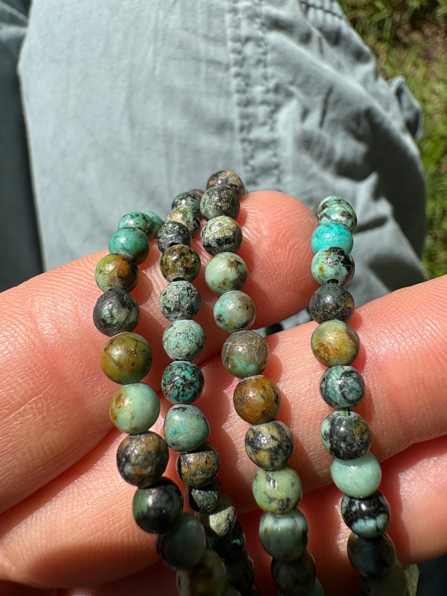 African Turquoise Bracelet 4mm