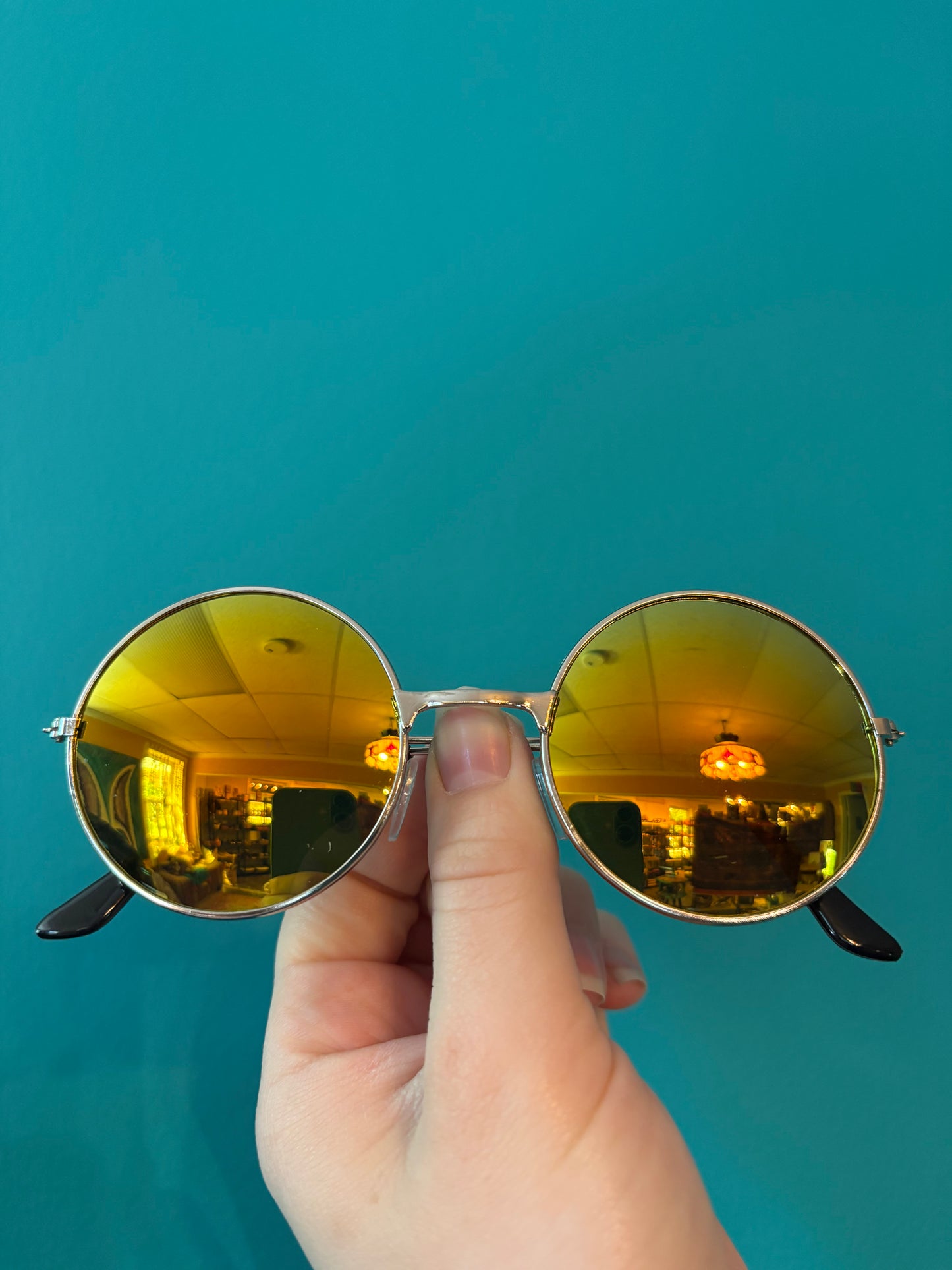 *Silver rimmed sunglasses