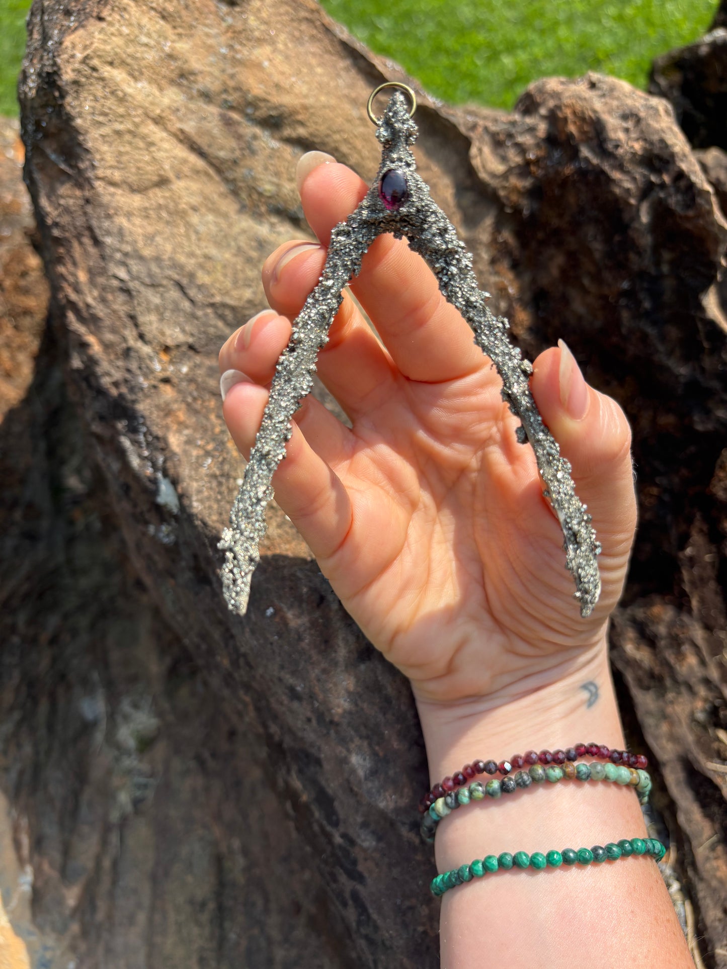 Grounded Wishes- Wishbone Amulet Handmade Talisman