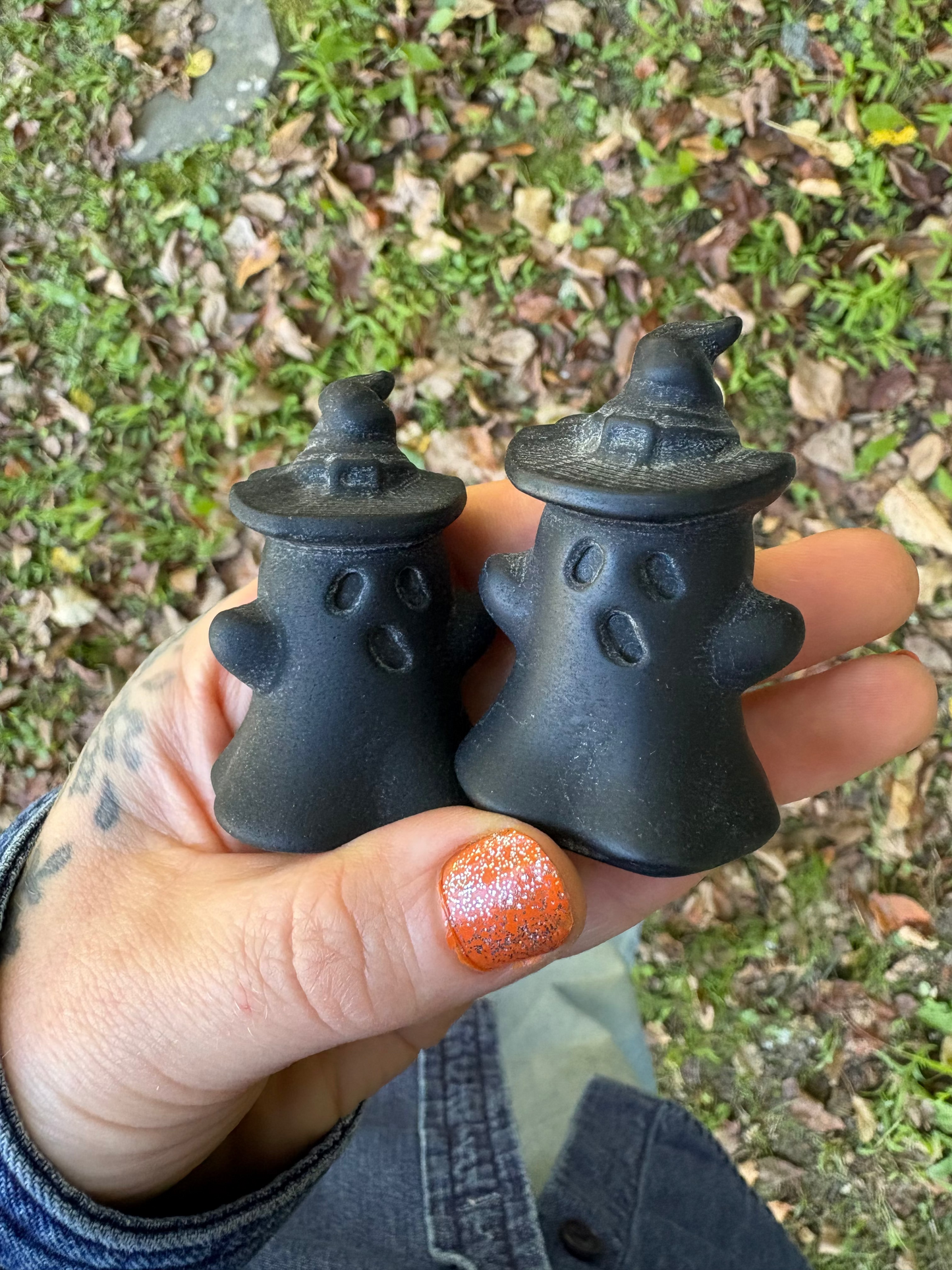 Obsidian Witch Ghost Carving