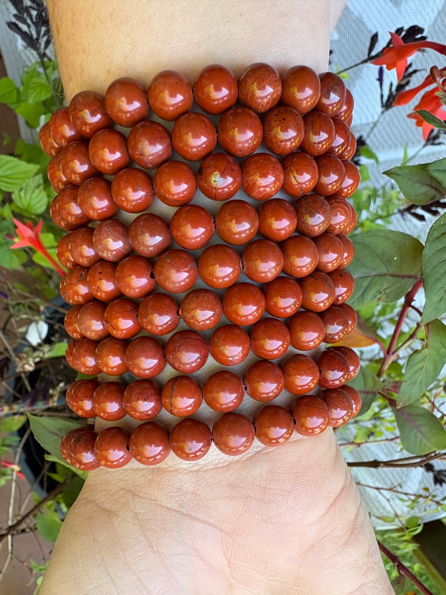 Red Jasper Bracelet – Grounding, Strength & Protection | 8mm Beads