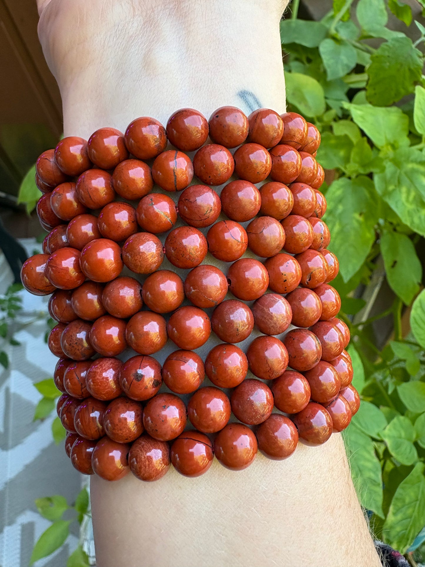 Red Jasper Bracelet – Grounding, Strength & Protection | 8mm Beads
