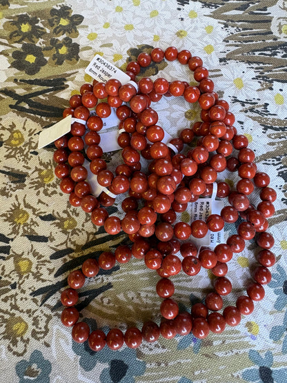 Red Jasper Bracelet – Grounding, Strength & Protection | 8mm Beads
