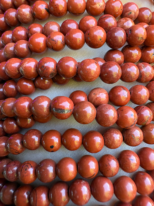 Red Jasper Bracelet – Grounding, Strength & Protection | 4mm Beads
