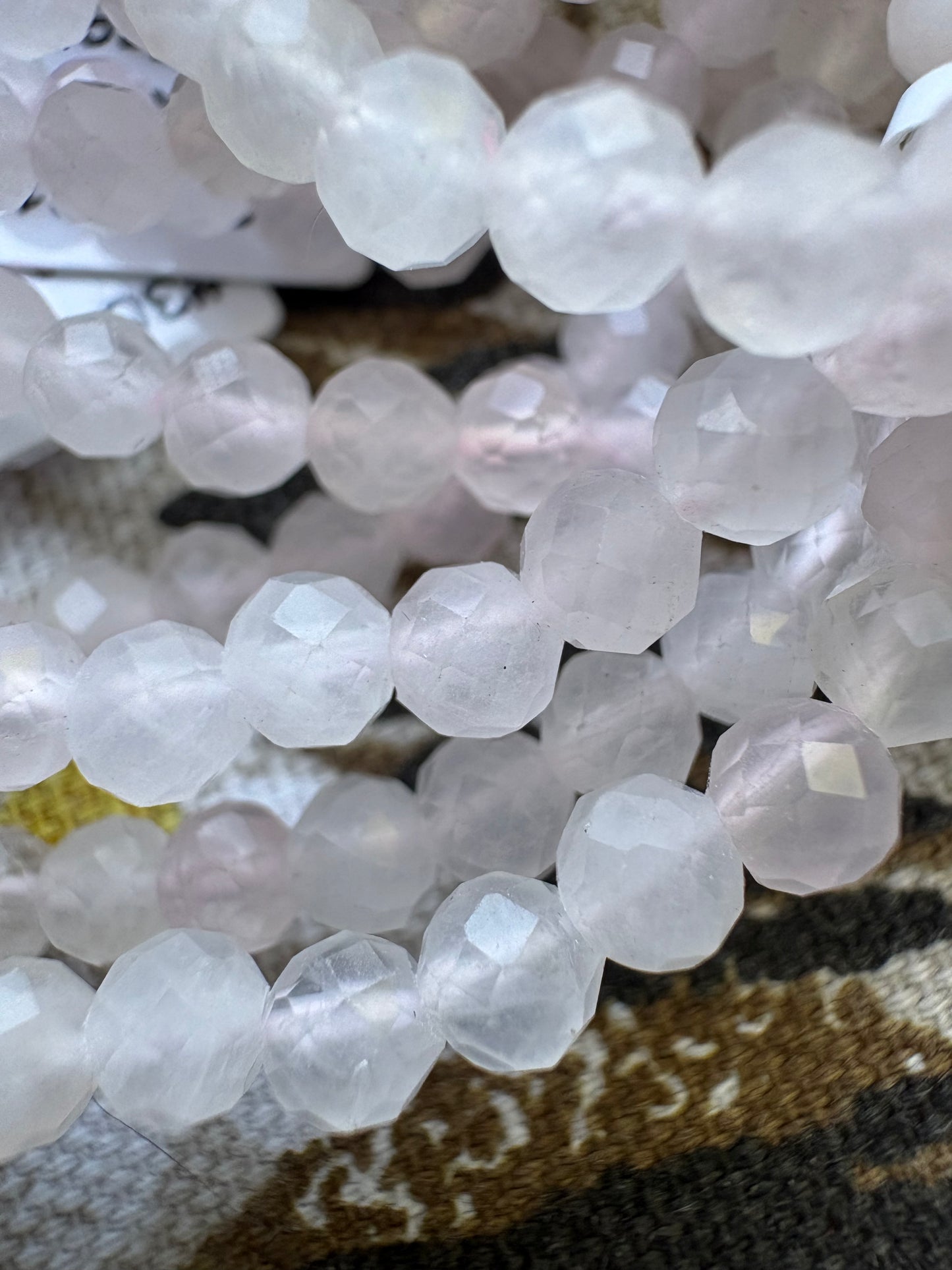 Rose Quartz faceted 4mm Bracelet