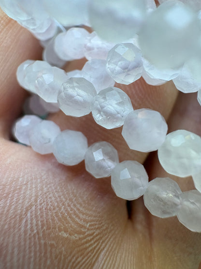 Rose Quartz faceted 4mm Bracelet