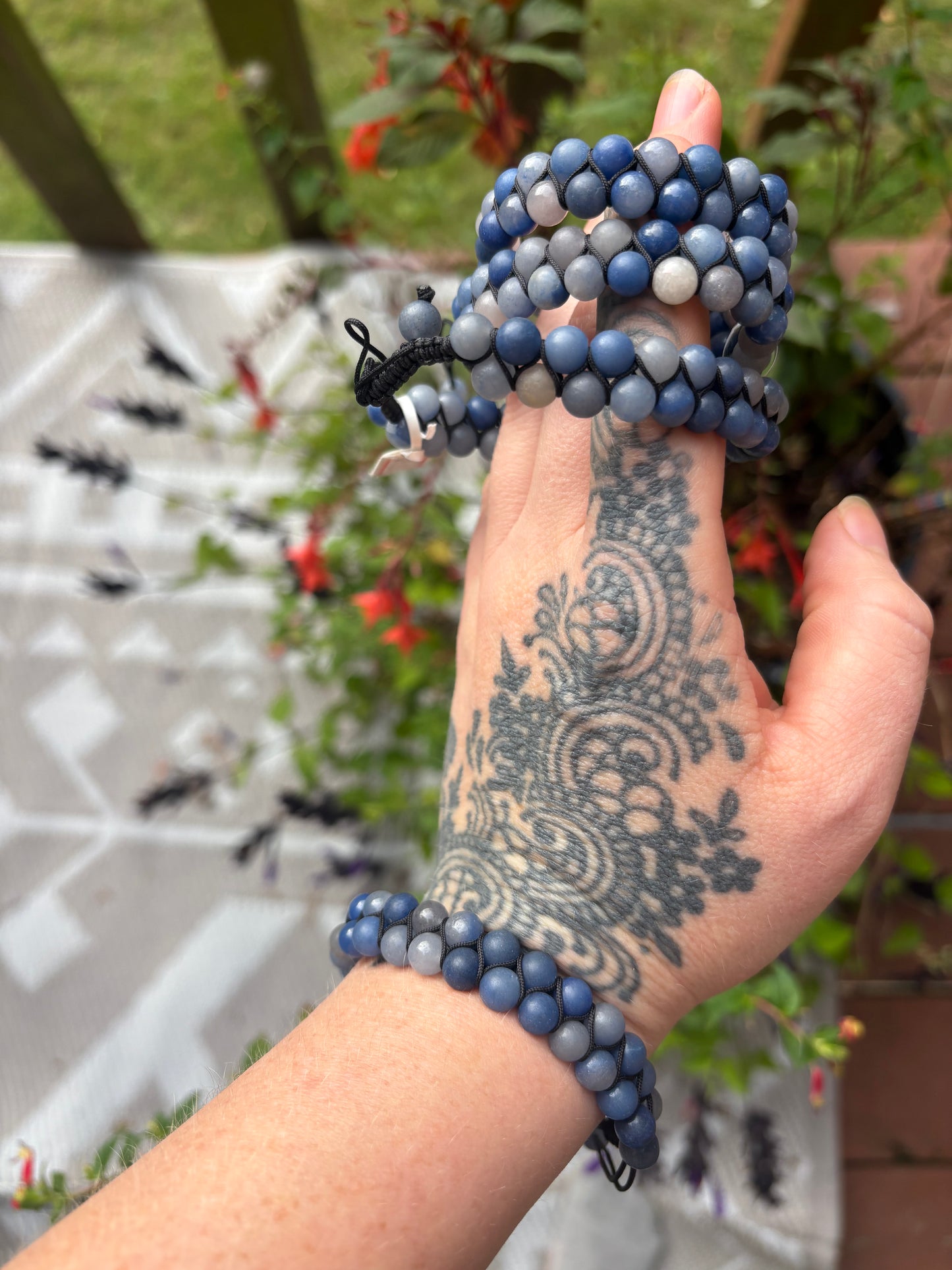 Blue Aventurine Double Row Adjustable Bracelet