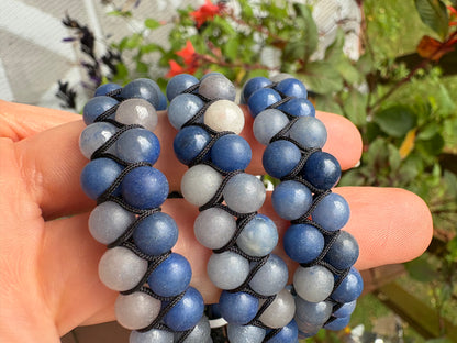 Blue Aventurine Double Row Adjustable Bracelet
