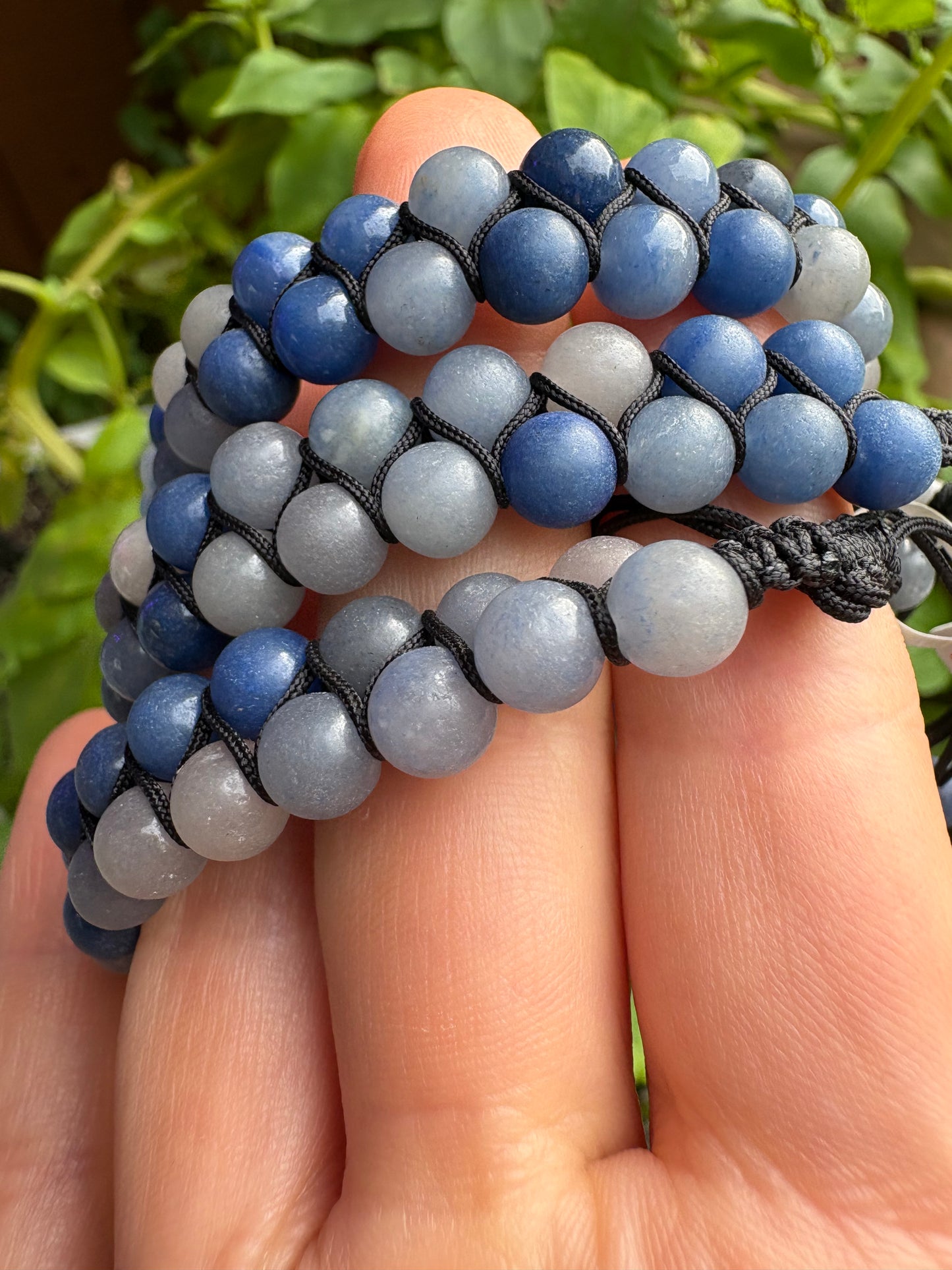 Blue Aventurine Double Row Adjustable Bracelet