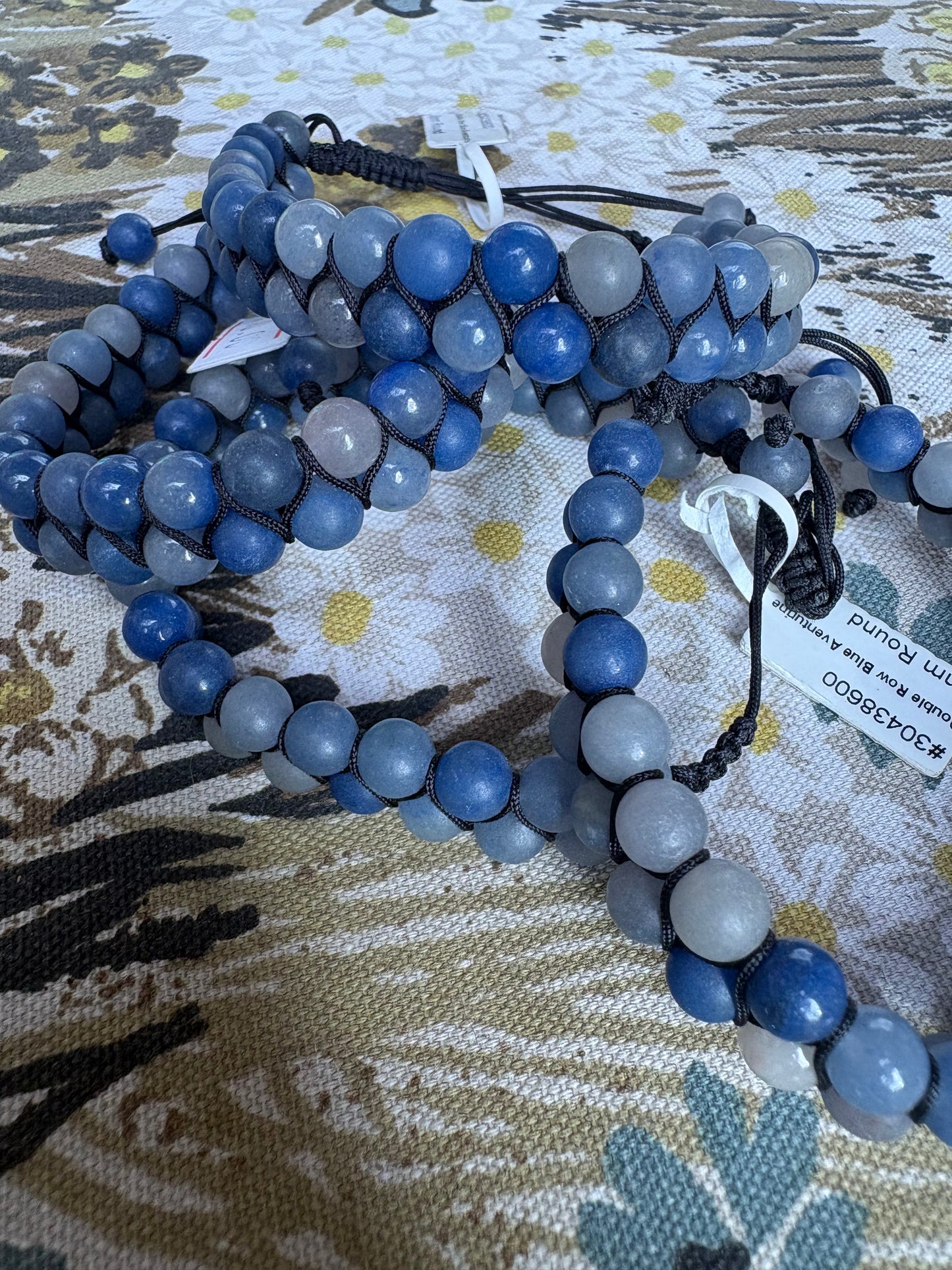 Blue Aventurine Double Row Adjustable Bracelet